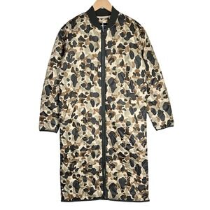 EVERLANE ReNew Camo Quilted Long Liner Puffer Jacket Womens XXS